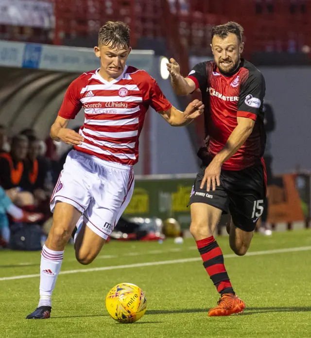 Jamie Hamilton (left) makes his first team debut for Hamilton