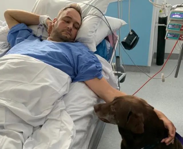 PC Gareth Phillips with pet dog Diesel