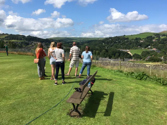 residents look over Tadbrook Reservoir