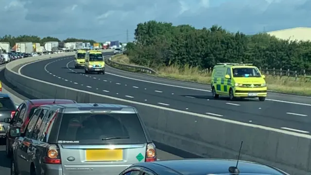 Ambulances on the M62