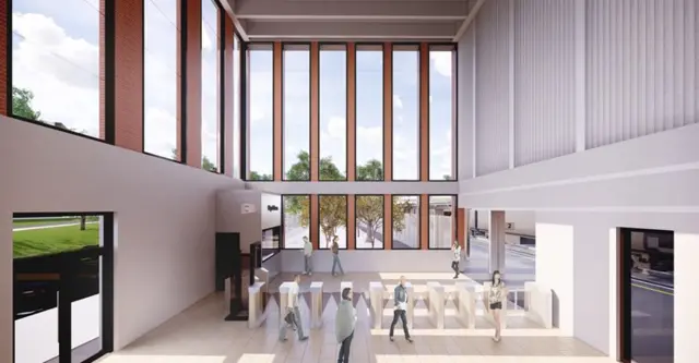 Computer generated image of the proposed interior of the new station