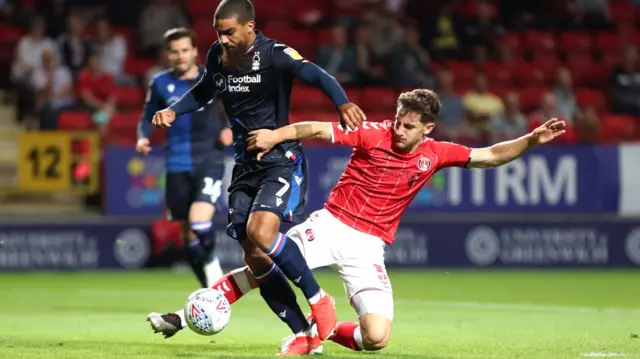 Tom Lockyer tackles Lewis Grabban