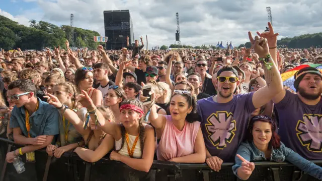 Festival goers at Leeds Fest