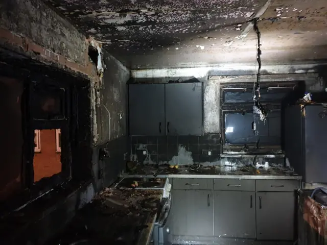 Aftermath of kitchen fire