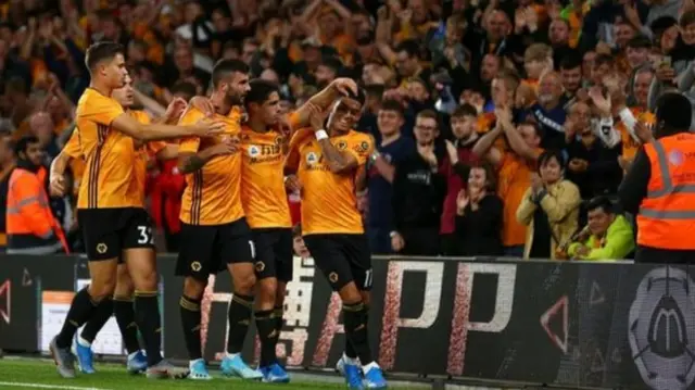 Wolves celebrating this season