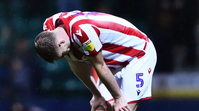 Liam Lindsay of Stoke City looking dejected during the match