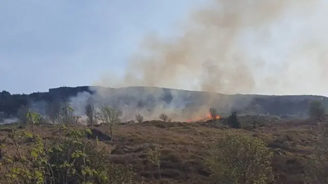 The moorland on fire