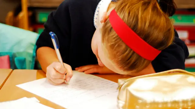 A child writing