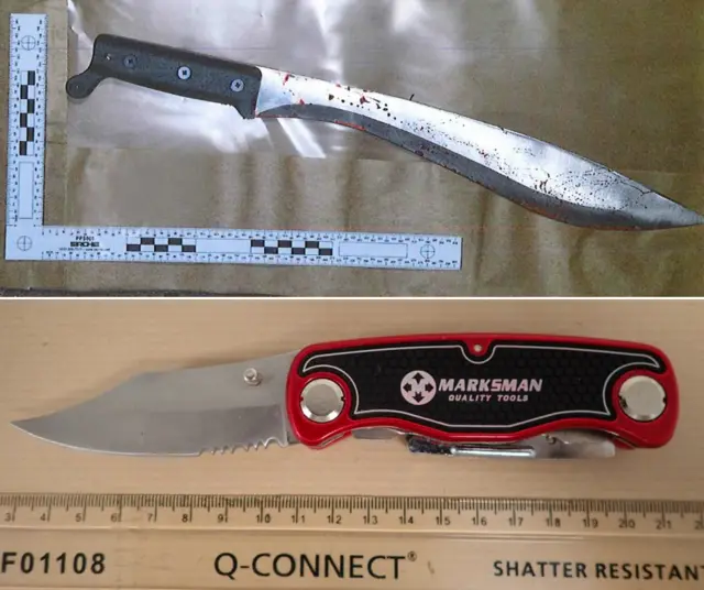 Knives used in stabbing