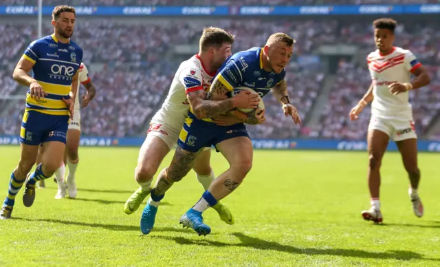 Mark Percival and Warrington's Josh Charnley