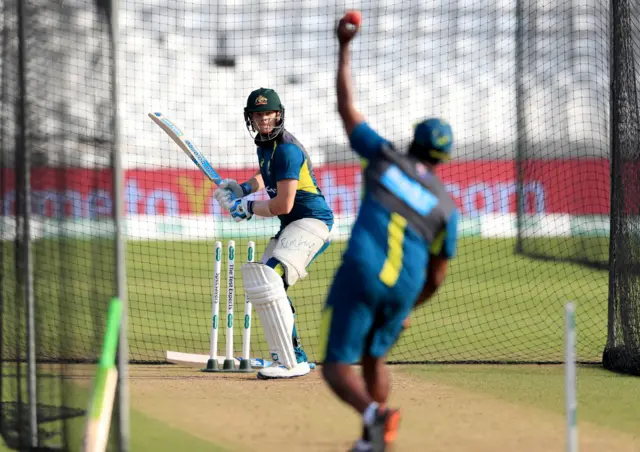 Steve Smith has a nets session ahead of day four of the third Ashes Test match at Headingley