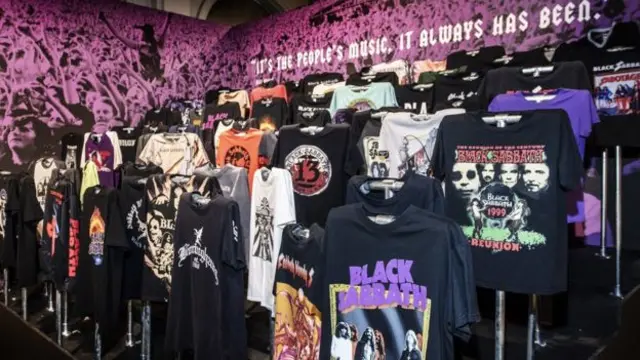 Black Sabbath t-shirts which are part of the exhibition