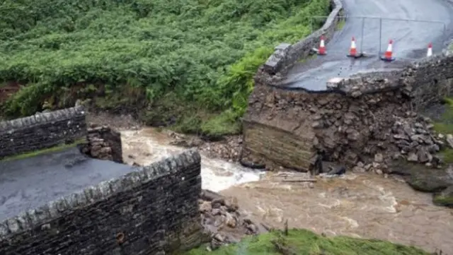 Collapsed bridge