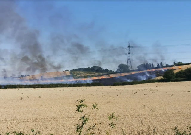 Fire in field