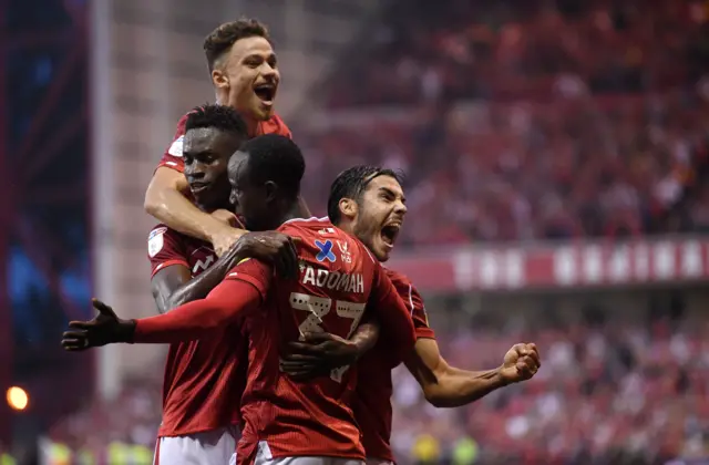 Albert Adomah scores for Nottingham Forest