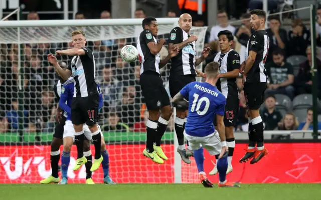 James Maddison scores Leicester's first goal