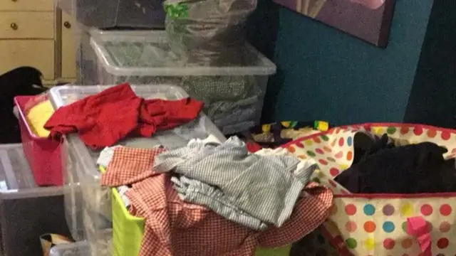 Boxes of clothes