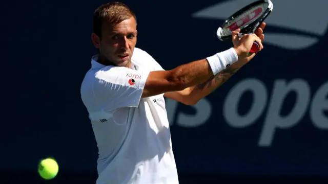 Dan Evans in action earlier in US Open