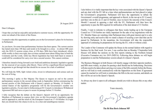 Letter to MPs