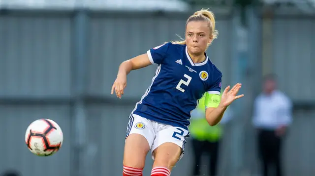 Muir in action for Scotland at the Women's U19 Euros in Paisley