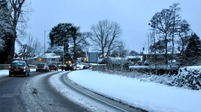 Shrewsbury in snow