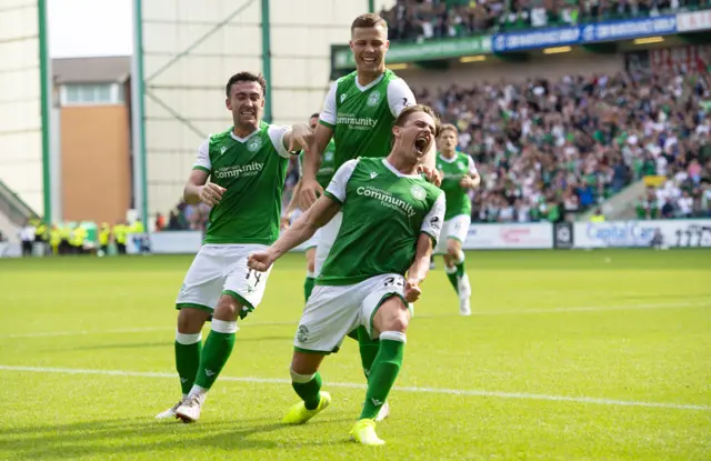 Scott Allan celebrates scoring