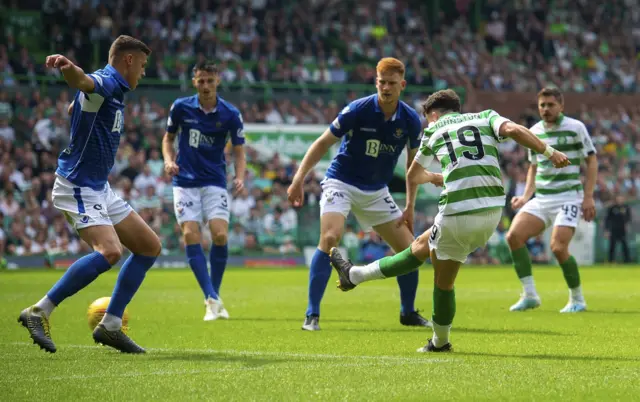 Mikey Johnston scores for Celtic