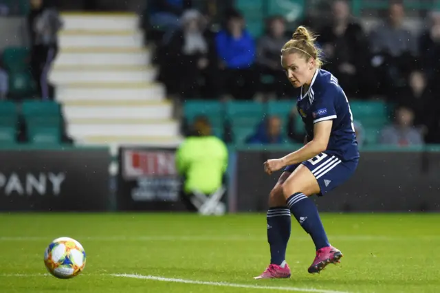 Kim Little scoring for Scotland