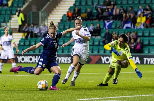 Kim Little bangs in her third goal of the evening