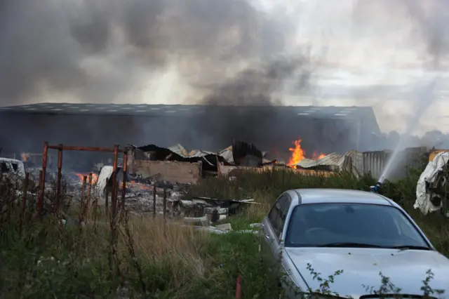 Fire at farm near Doncaster