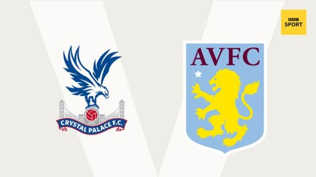 Crystal Palace v Aston Villa club crests graphic