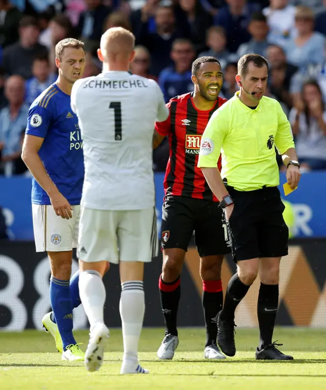 Callum Wilson is booked for diving