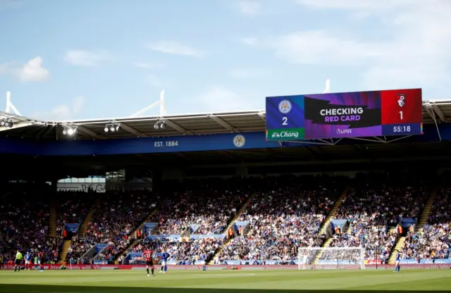 VAR check at Leicester