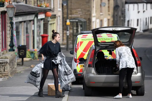 Post Office workers collect mail