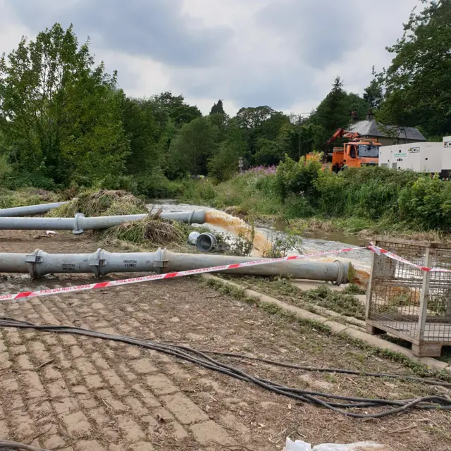 Water pumped into river