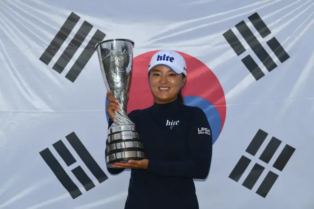 Ko Jin-young with the Evian Championship trophy