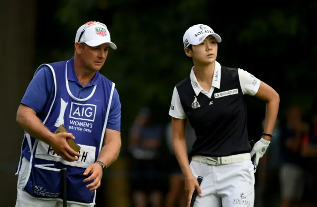 Park Sung-hyun and her caddie