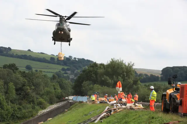 RAF Chinook dropping in aggregate