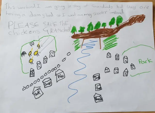 Caitlin's drawing of Whaley Bridge