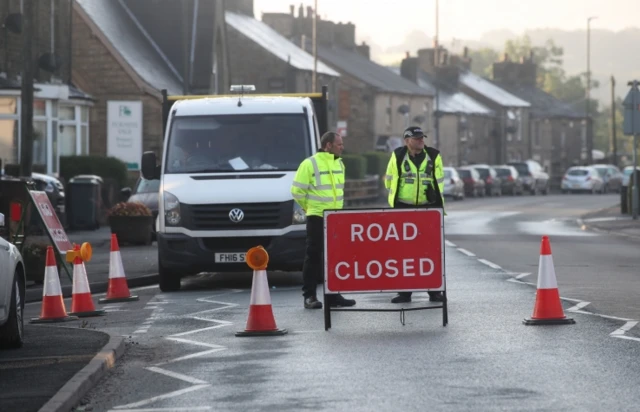 Road closed sign