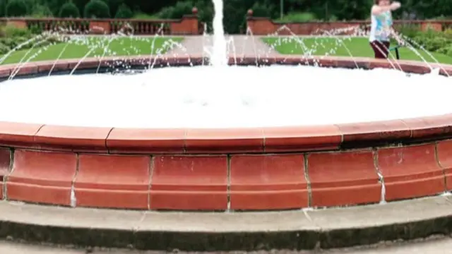 Bubbles in the Burslem Park fountain