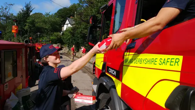 RRT taking food to firefighters