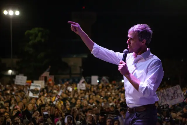 Beto O'Rourke held a competing rally on the same day