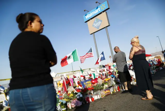 Memorial outside Walmart in El Paso