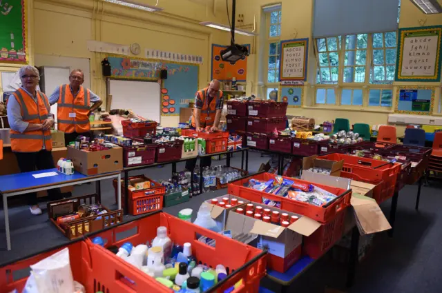 A primary school has been turned into an assistance hub in the town of Whaley Bridge