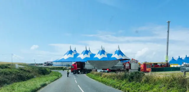 Truck leaving Boardmasters site