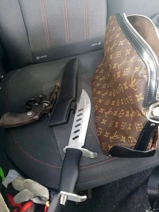 Knife on car seat
