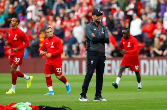 Jurgen Klopp puts the Liverpool players through their paces