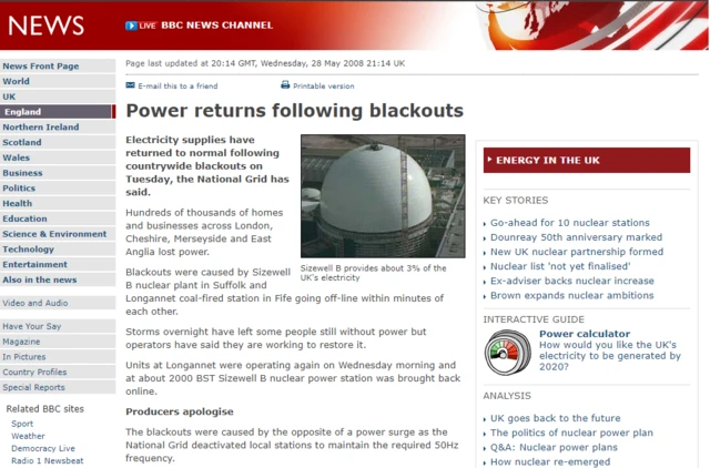 Power cut story