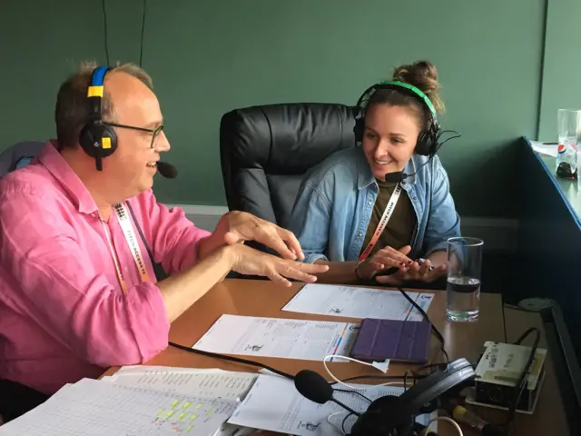 Commentators Dan Norcross and Kate Cross